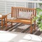 Outdoor Wooden Garden Bench 4Ft with Backrest for Porch or Patio
